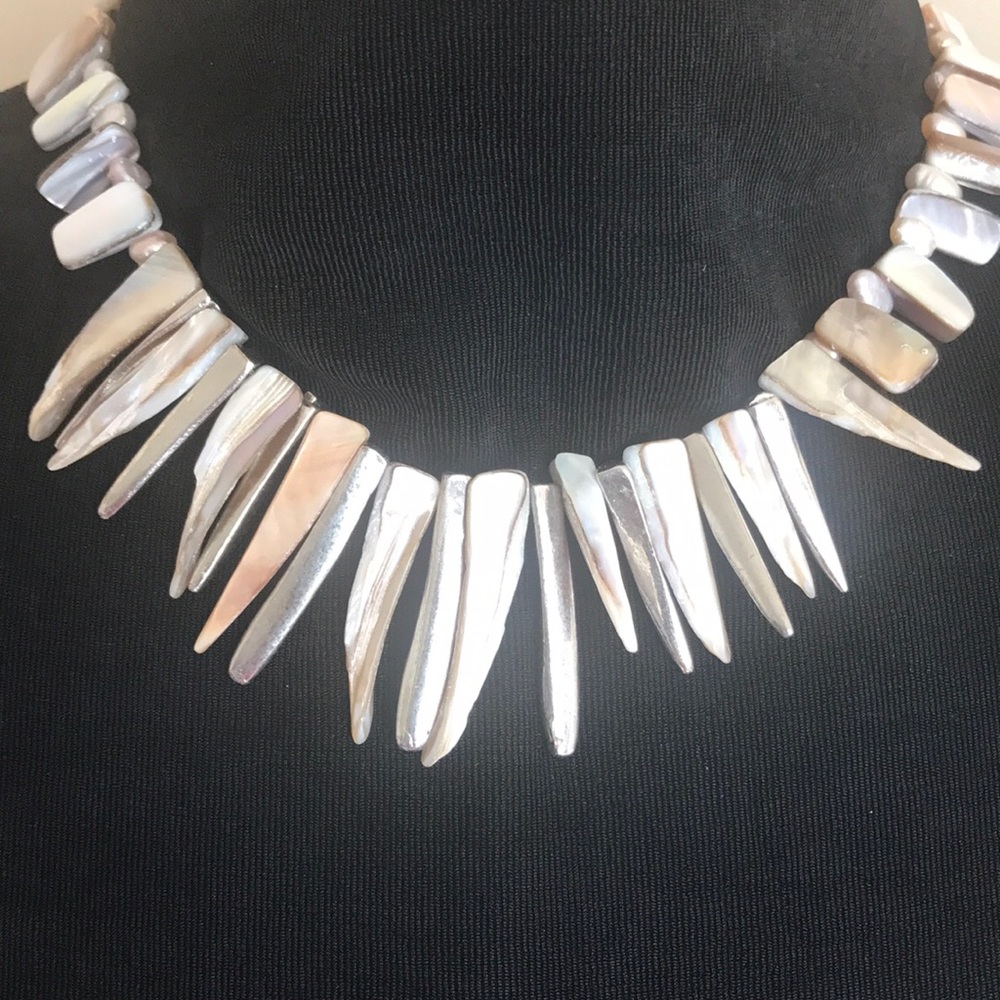 Shimmering Iridescent Necklace natural stones
